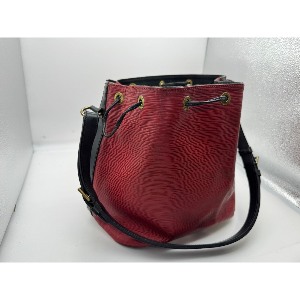 Louis Vuitton Red and Black Epi Leather Bucket Bag